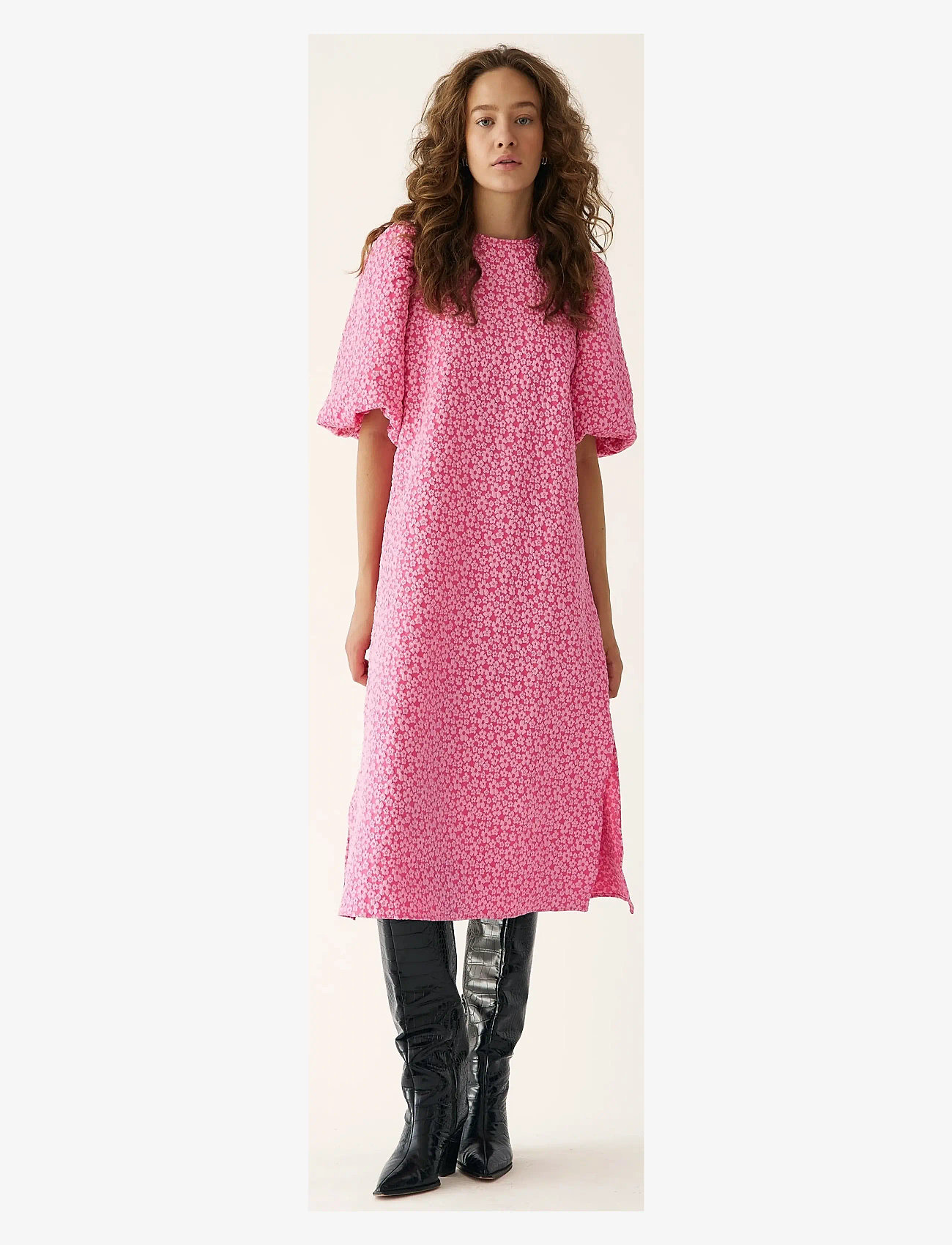 Noella - Reno Pastis Long Dress - midiklänningar - bright pink - 1