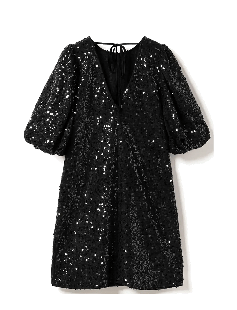 Noella - Pastis Short Dress - paljettklänningar - black - 2