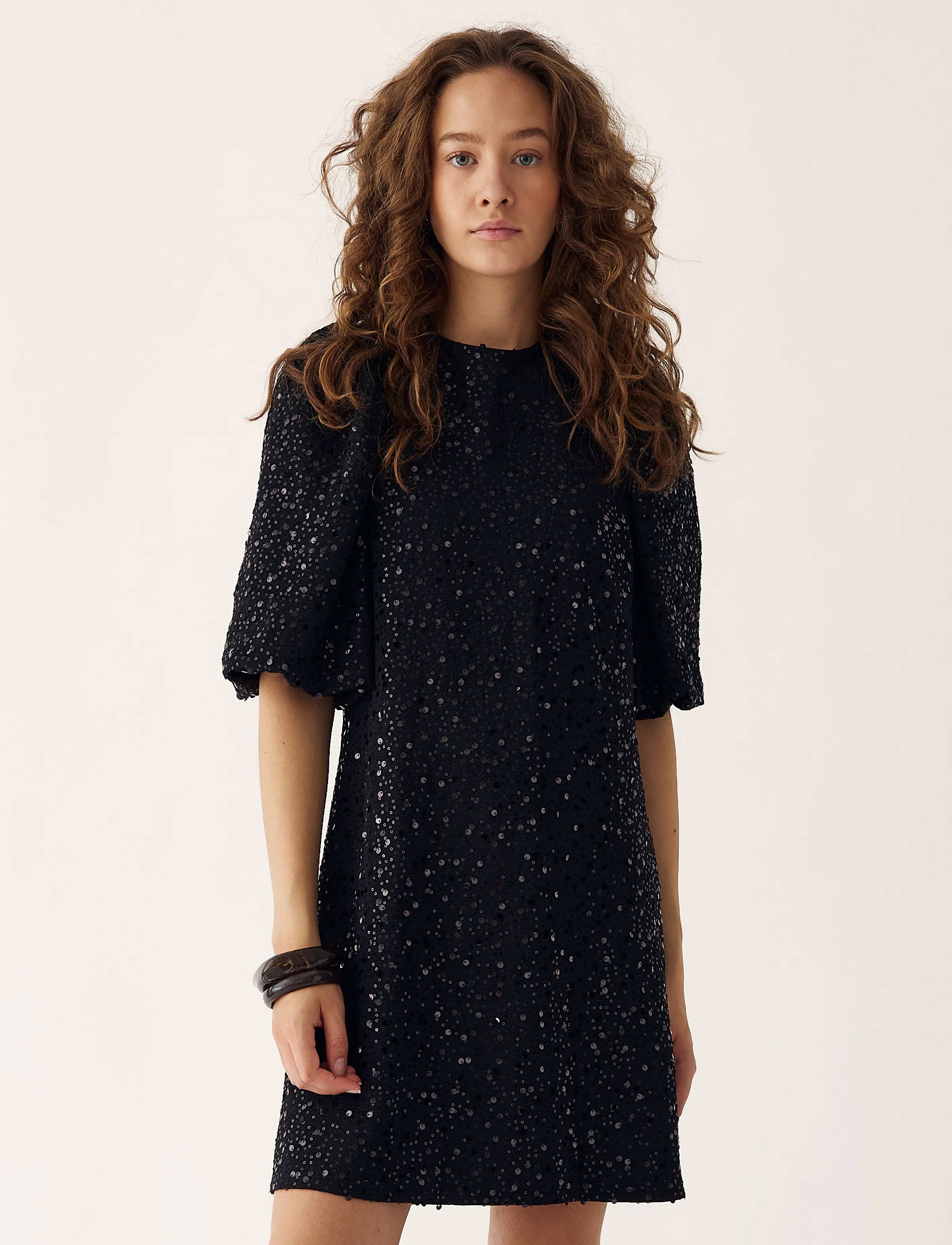 Noella Pastis Short Dress - Paillettenkleider - BLACK / black