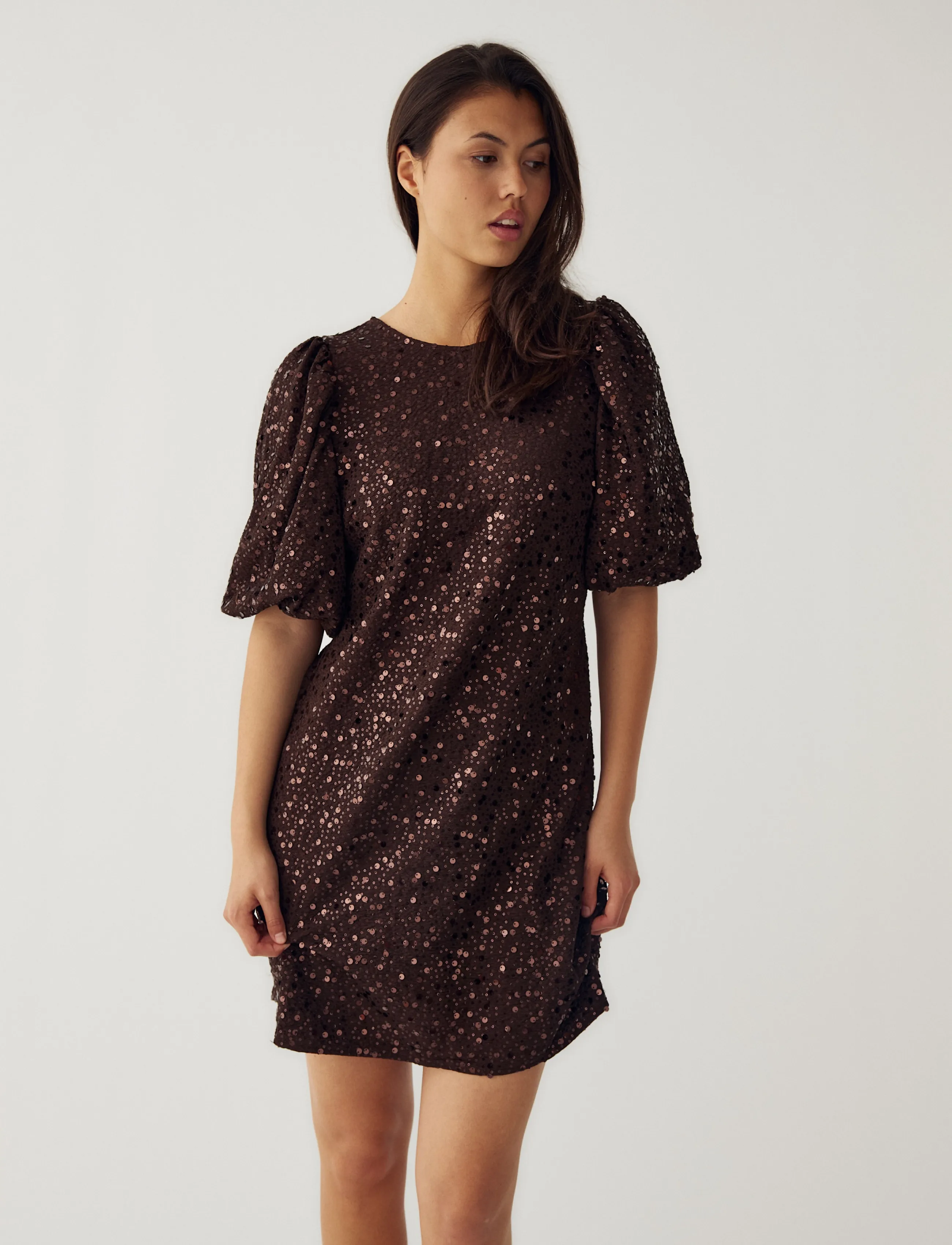 Noella Pastis Short Dress - Kleidid - CHOCOLATE / brown