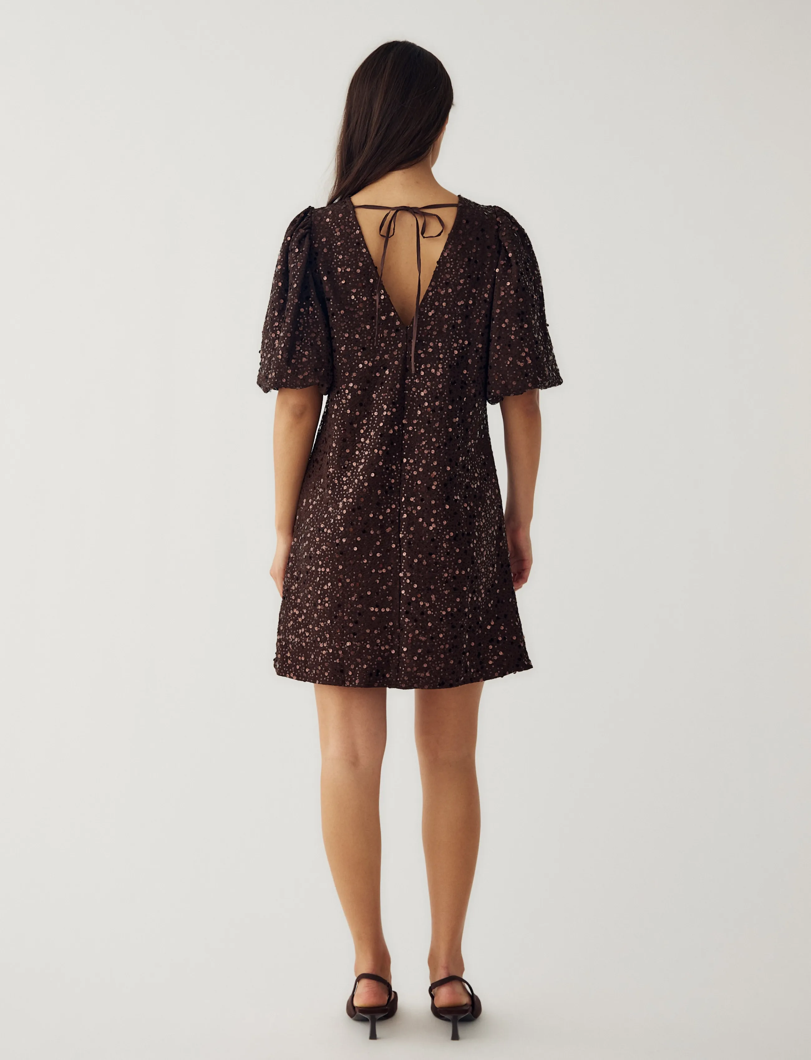 Noella - Pastis Short Dress - litritega kleidid - chocolate - 3