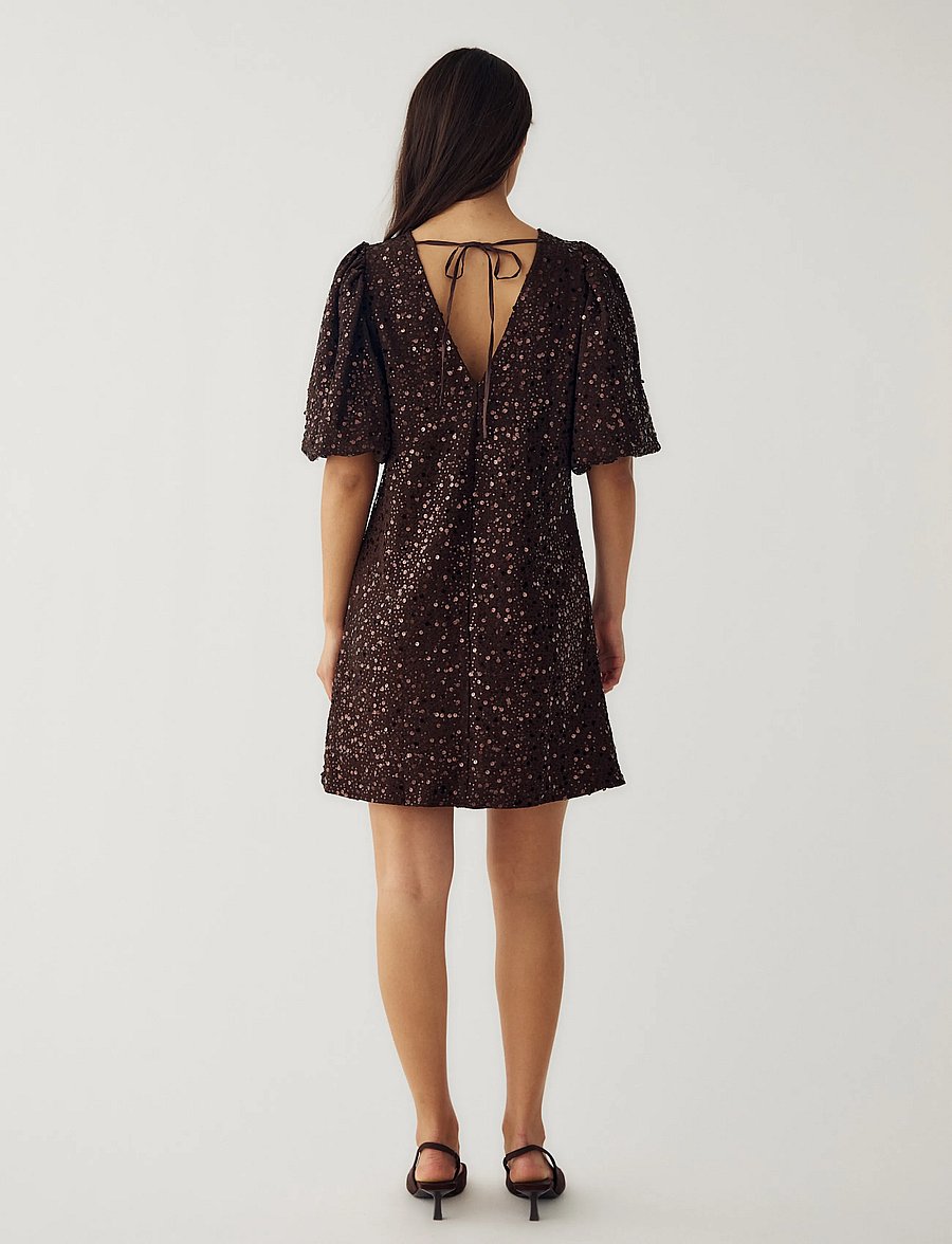 Noella - Pastis Short Dress - litritega kleidid - chocolate - 3