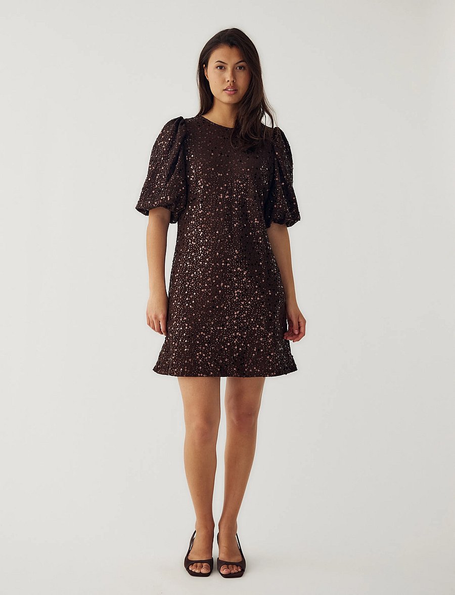 Noella - Pastis Short Dress - litritega kleidid - chocolate - 4