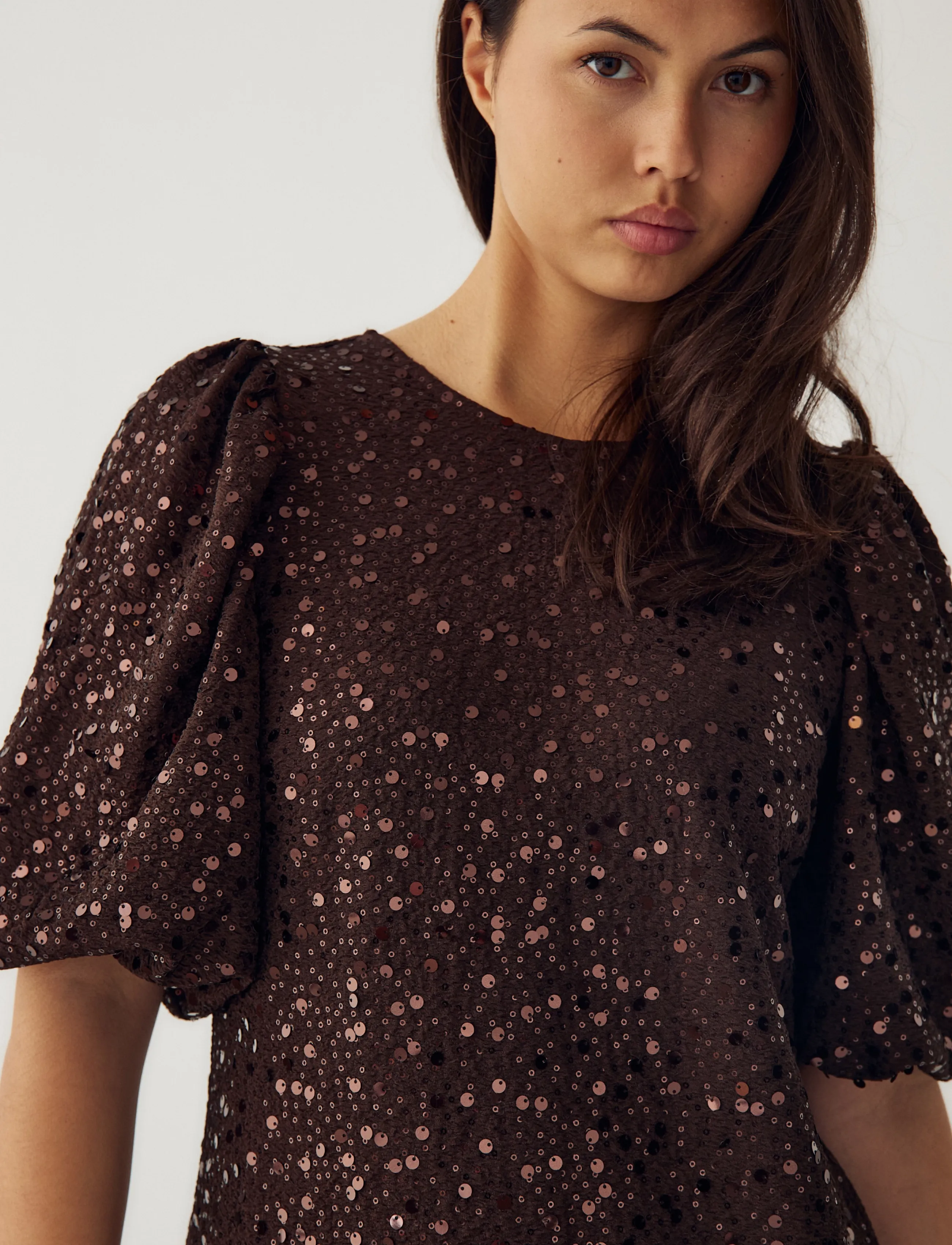 Noella - Pastis Short Dress - litritega kleidid - chocolate - 5