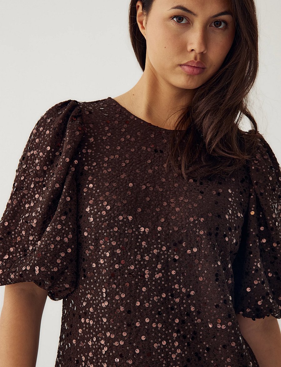 Noella - Pastis Short Dress - litritega kleidid - chocolate - 5