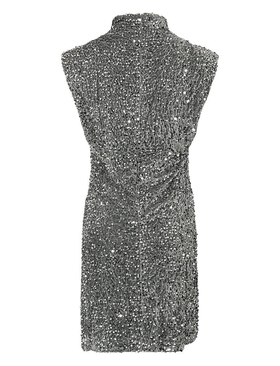 Noella - Kali Dress - pailletkjoler - asphalt silver grey - 2