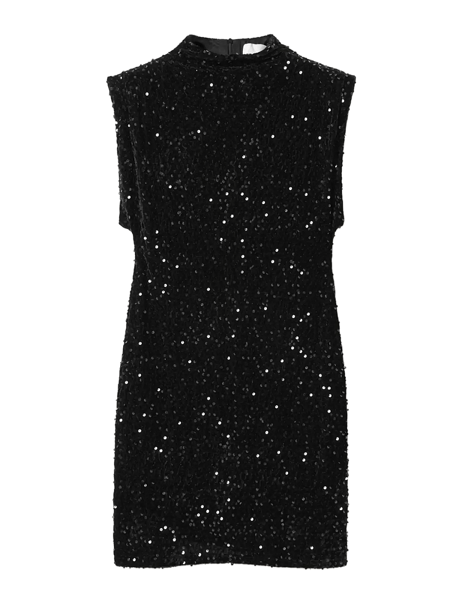 Noella - Kali Dress - paljettklänningar - black - 1