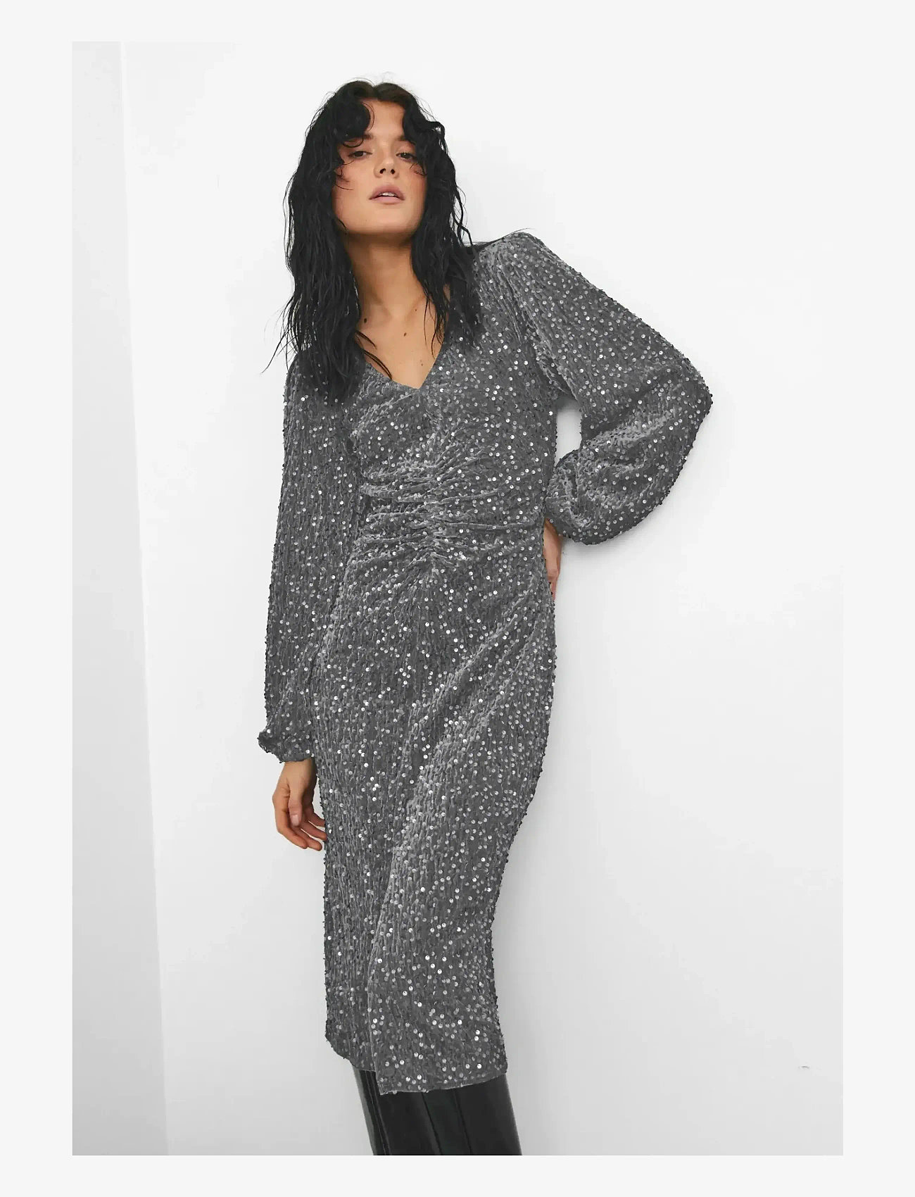 Noella - Teagan LG Dress - aftenkjoler & gallakjoler - asphalt silver grey - 0