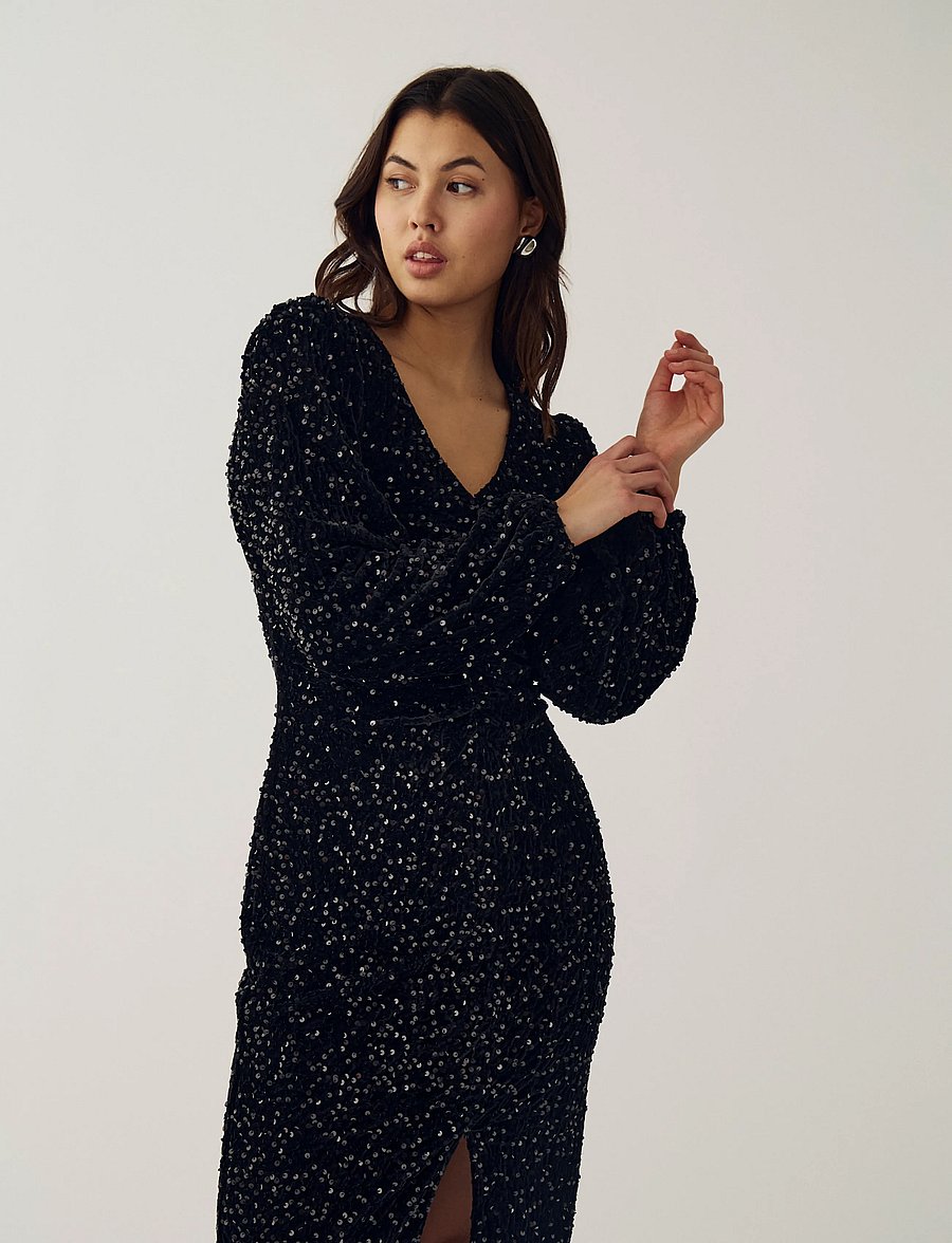 Noella - Teagan LG Dress - paillettenkleider - black - 0