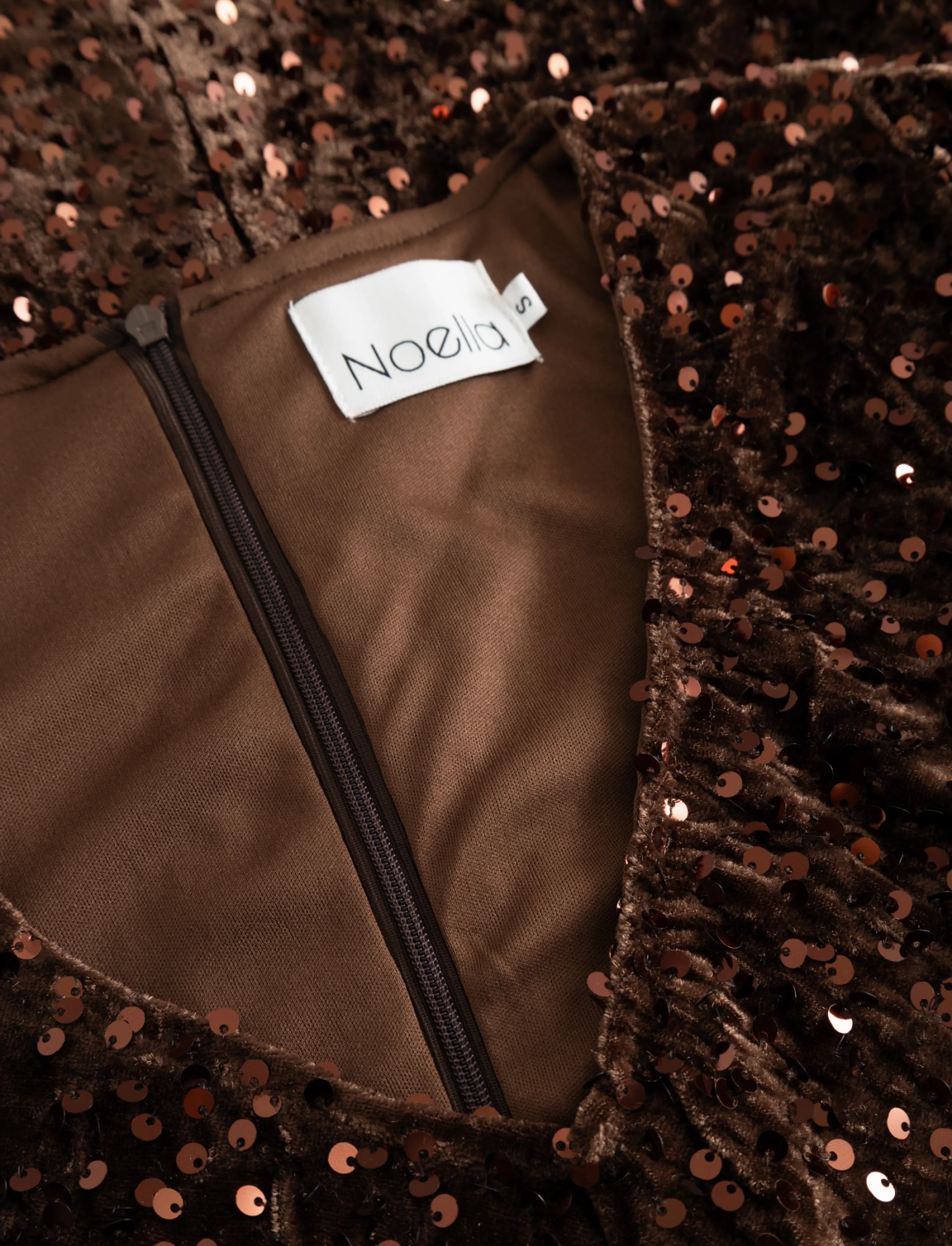 Noella - Teagan LG Dress - pailletkjoler - chocolate brown - 5