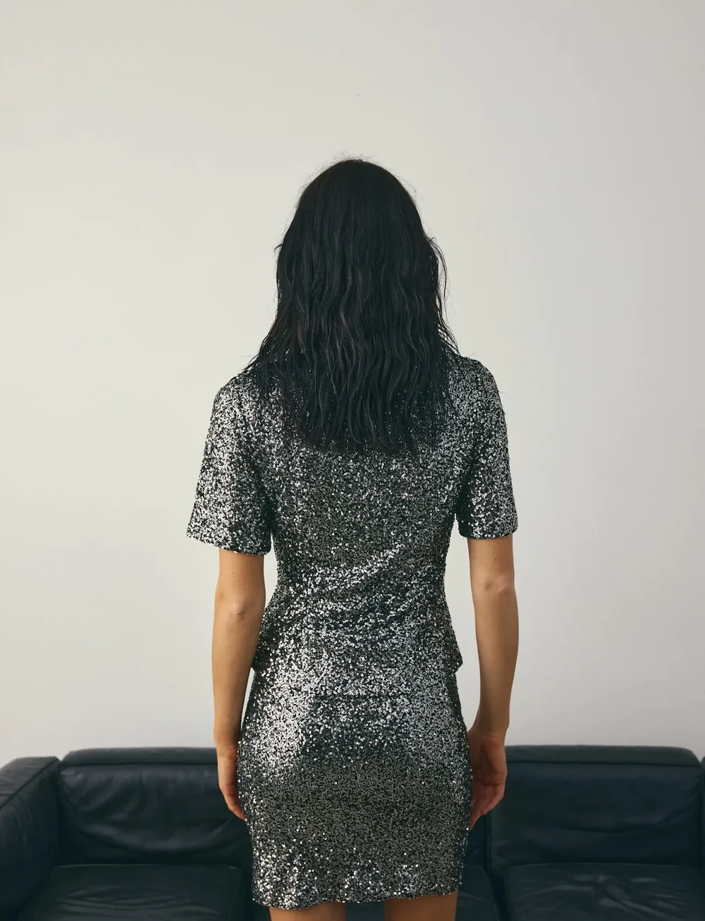 Noella - Kayden Skirt - paillet nederdele - black silver - 3