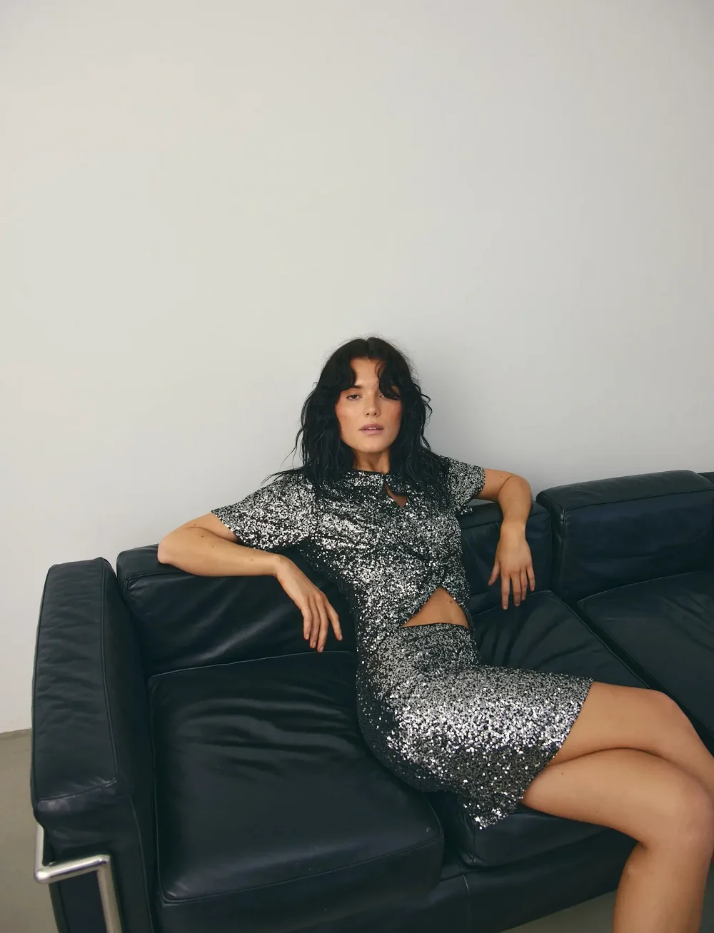 Noella - Kayden Skirt - paillet nederdele - black silver - 5