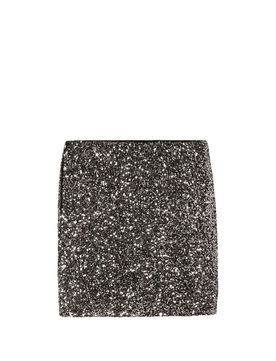 Noella - Kayden Skirt - litritega seelikud - black silver - 2