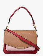 Blanca Multi Compartment Bag - CAMEL/RED/PINK
