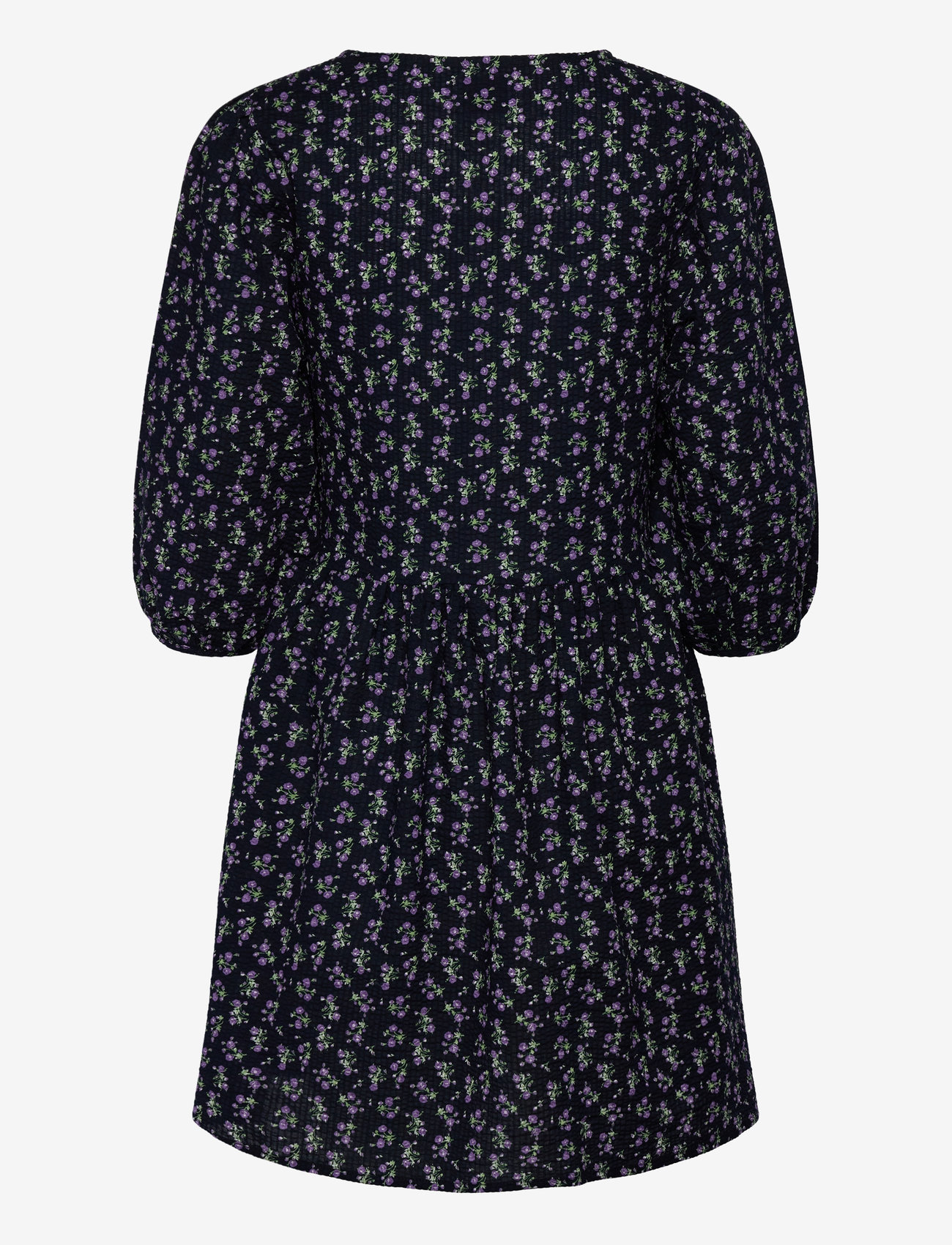 Noella - Farris Dress Seersucker - minikleidid - navy/lilac flower - 1
