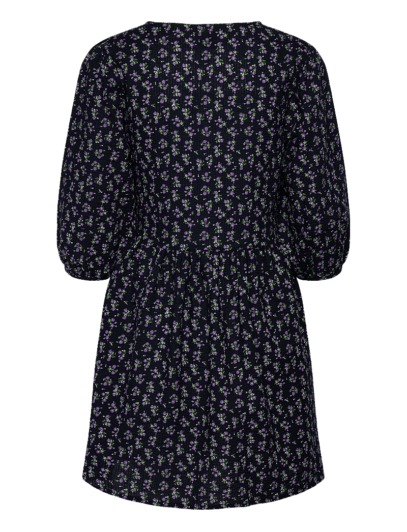 Noella - Farris Dress Seersucker - minikleidid - navy/lilac flower - 1