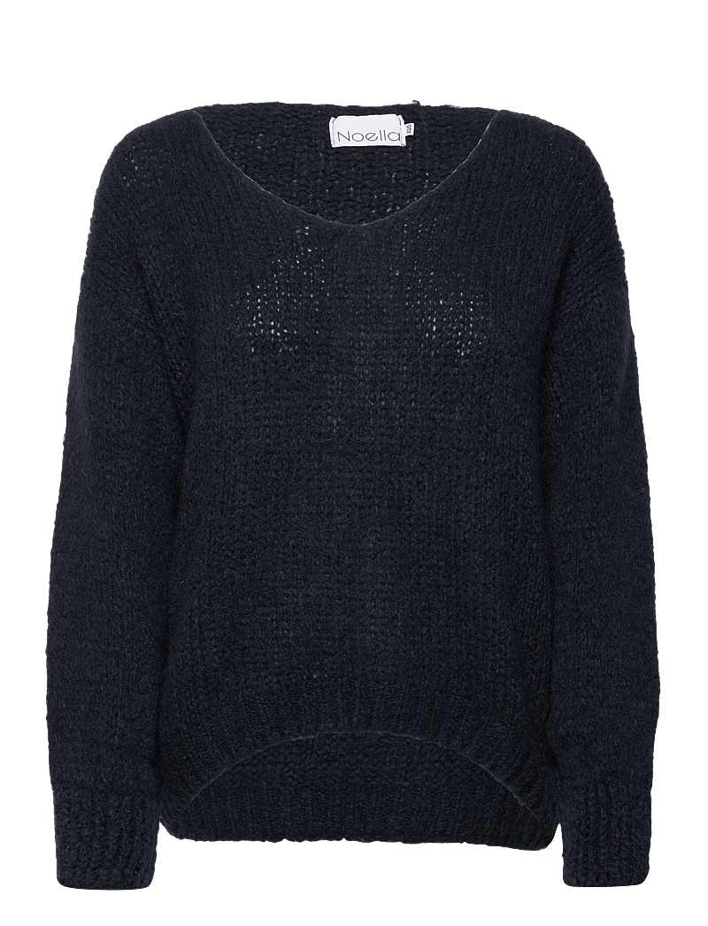 Noella - Fora Knit V-neck Sweater - neulepuserot - navy - 0