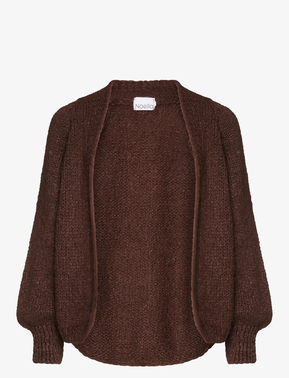 Noella - Fora Knit Cardigan - koftor - dark brown - 1