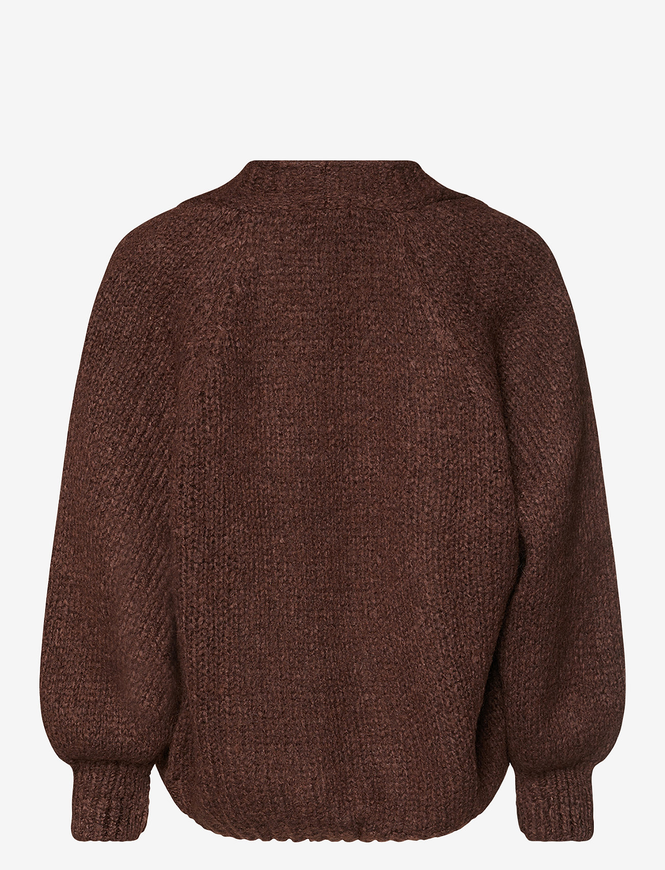 Noella - Fora Knit Cardigan - koftor - dark brown - 2
