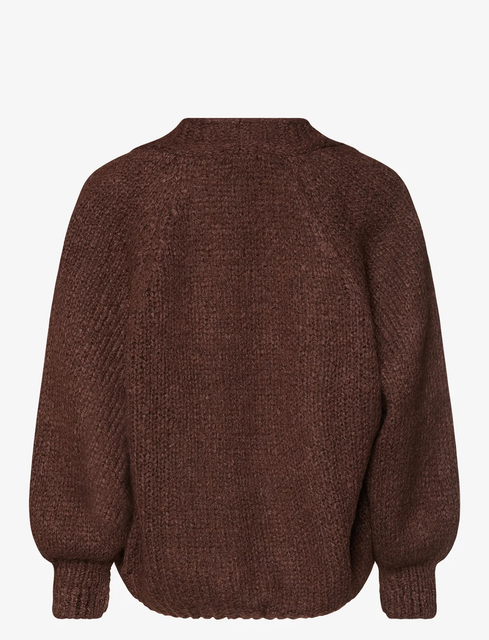 Noella - Fora Knit Cardigan - koftor - dark brown - 2