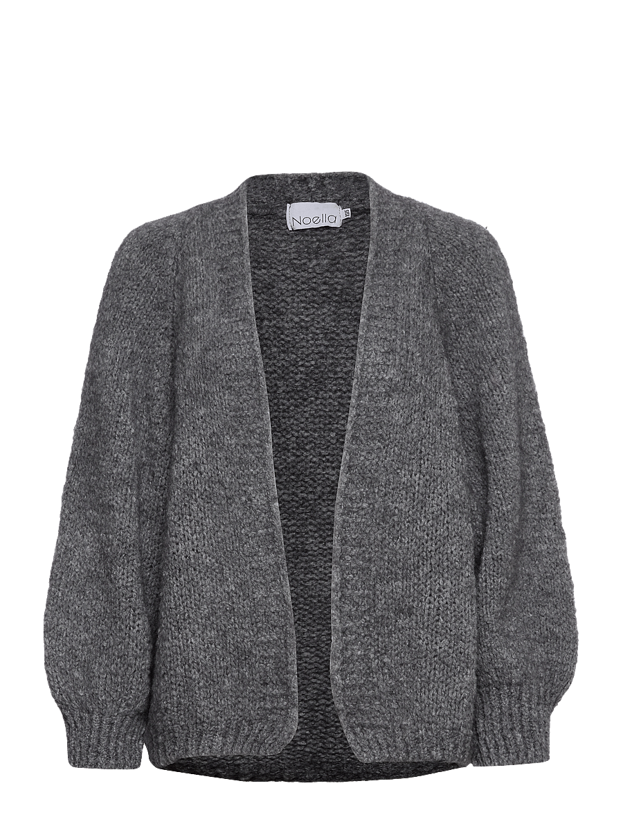 Noella - Fora Knit Cardigan - cardigans - dark grey melange - 0