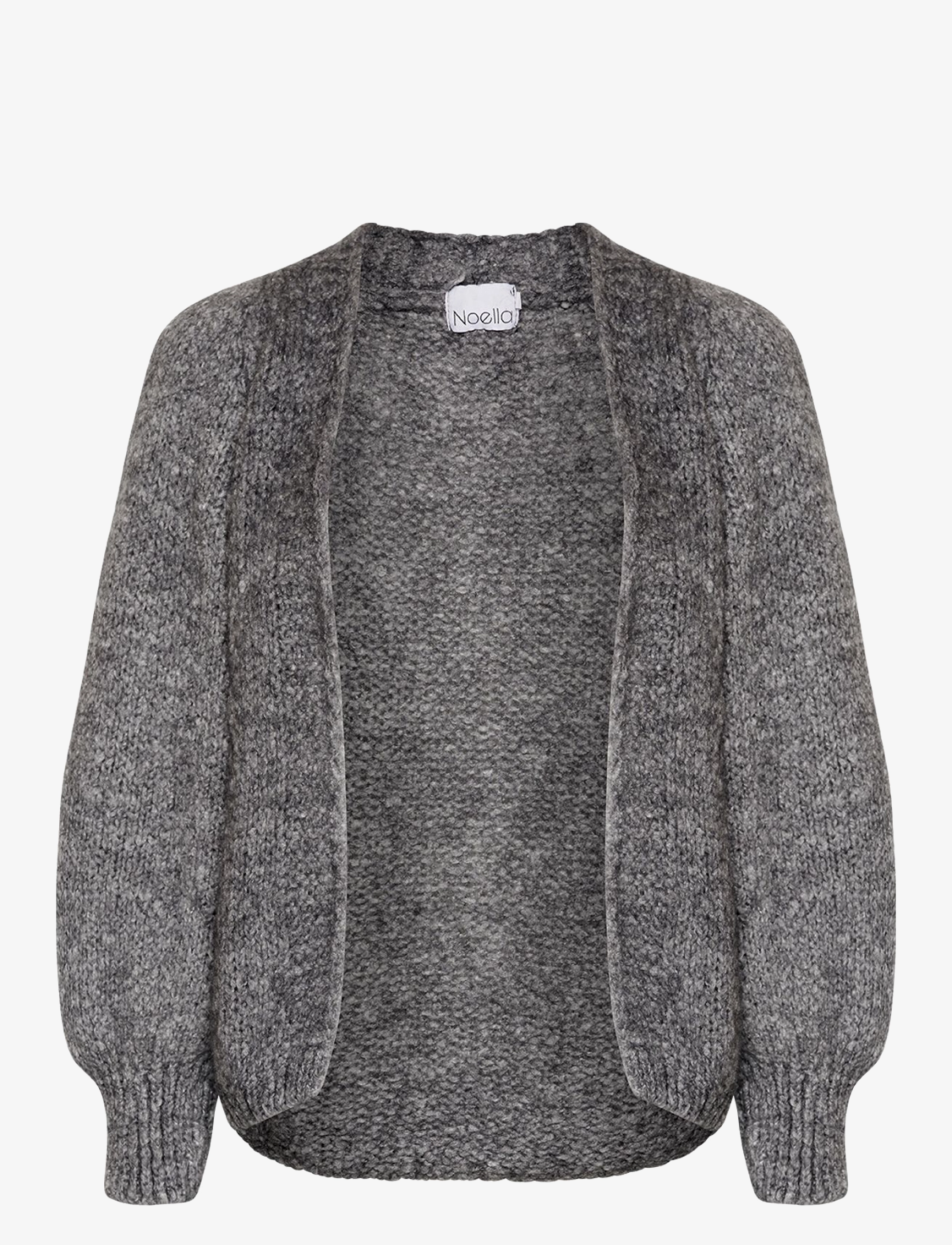 Noella - Fora Knit Cardigan - cardigans - dark grey melange - 1
