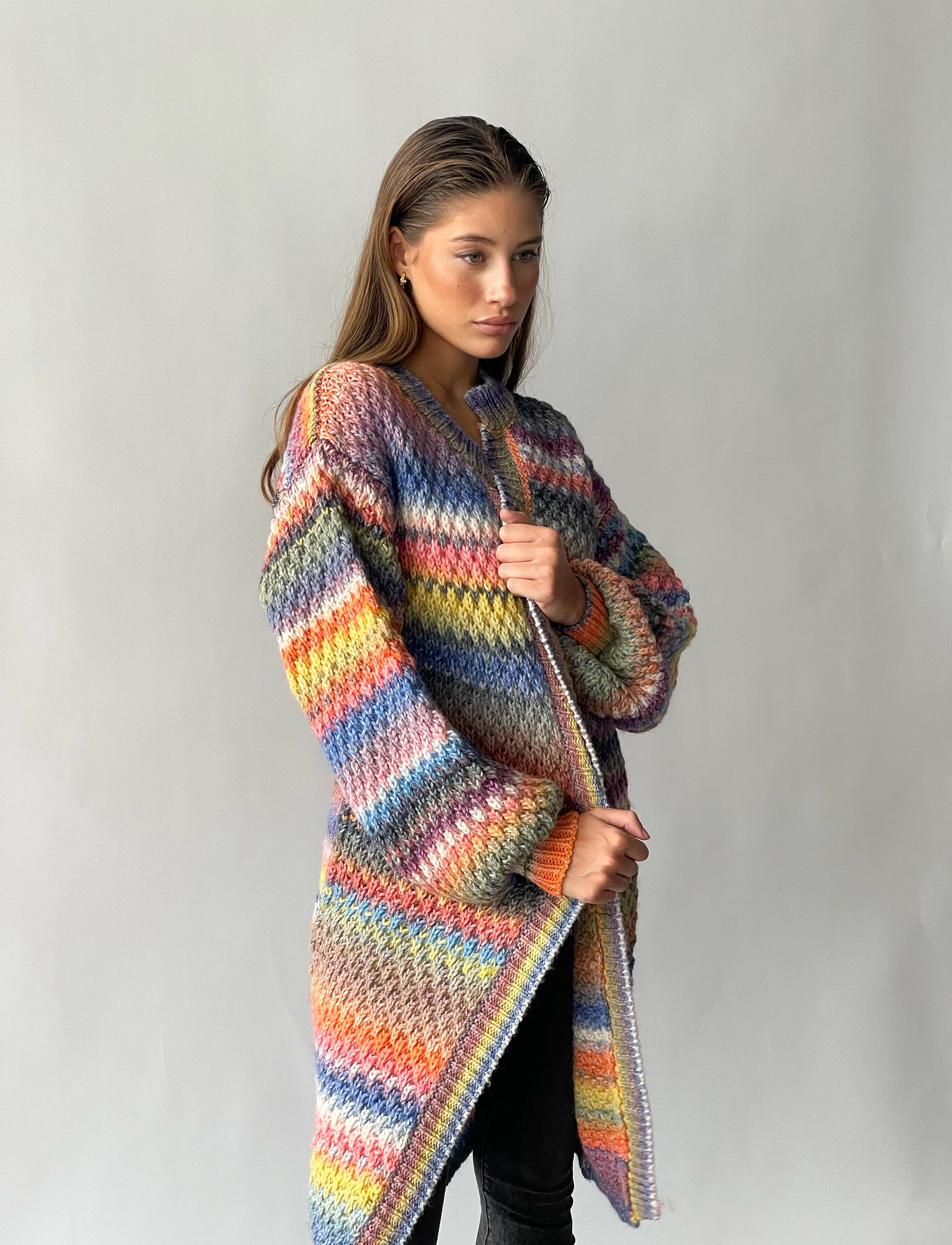 Noella Gio Knit Cardigan, L-XL, Knitwear, Mehrfarbig/gemustert - Cardigans, Frauen