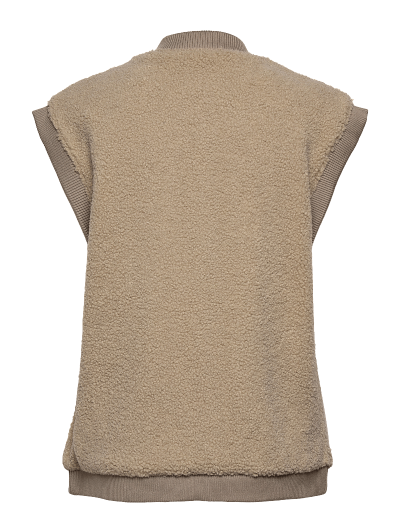 Noella - Effi Pile Vest Polyester - sügisjakid - beige/army mix - 1