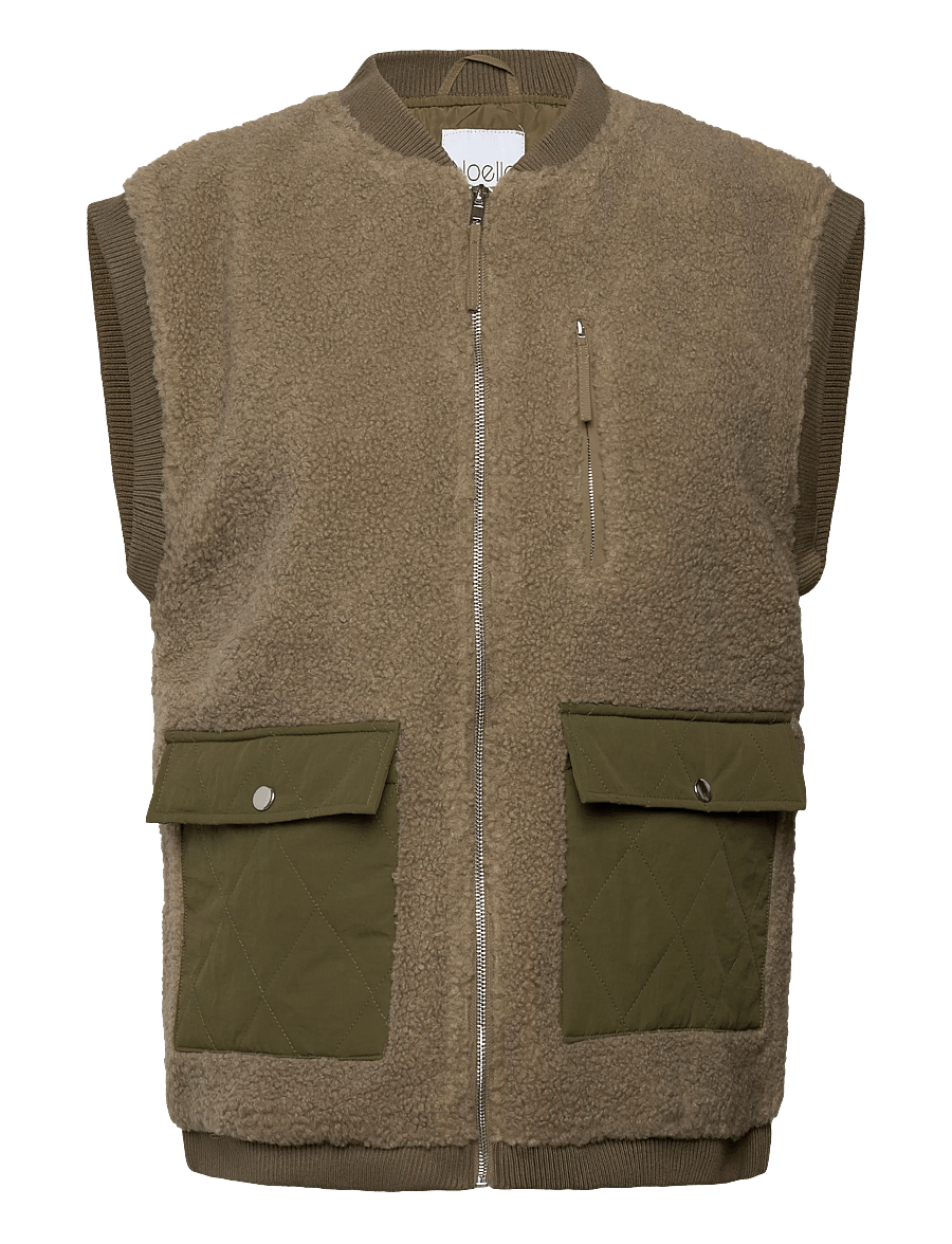 Noella - Effi Pile Vest Polyester - frühlingsjacken - olive/dusty army mix - 0