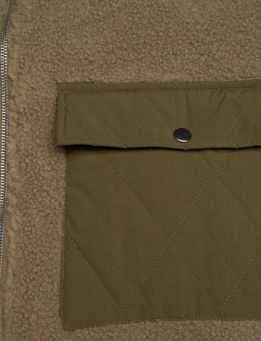 Noella - Effi Pile Vest Polyester - frühlingsjacken - olive/dusty army mix - 3