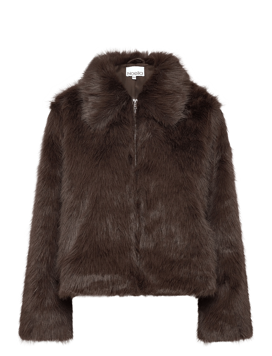 Noella - Kallysta Jacket - faux fur jakker - chocolate brown - 1