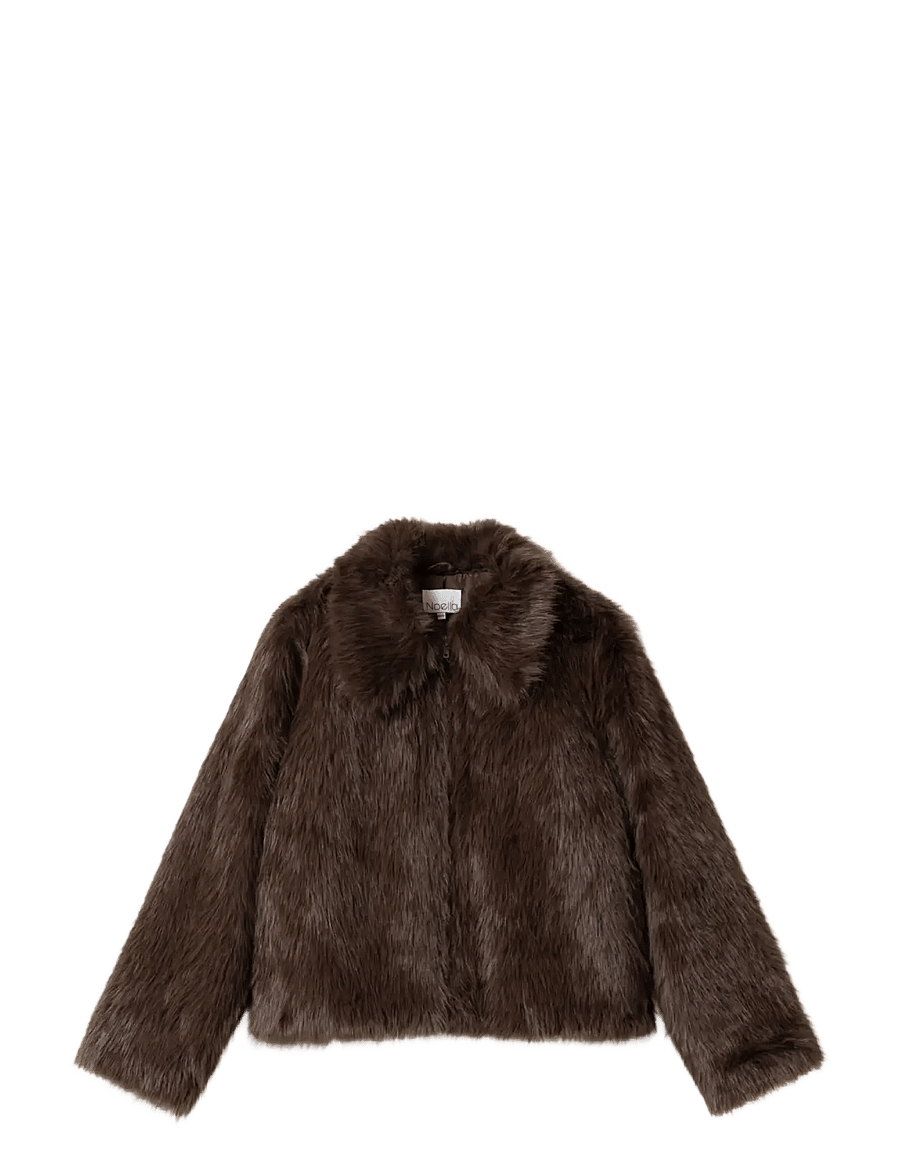 Noella - Kallysta Jacket - faux fur jakker - chocolate brown - 2