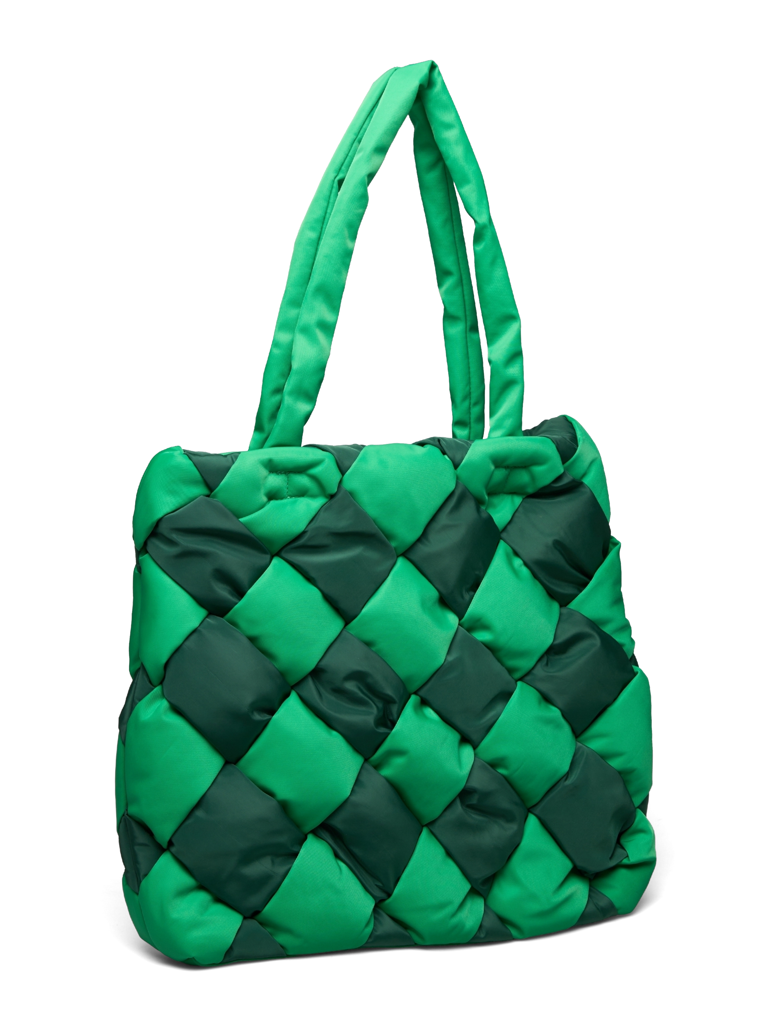 Noella - Brick Braided Nylon Tote - bright green - 2