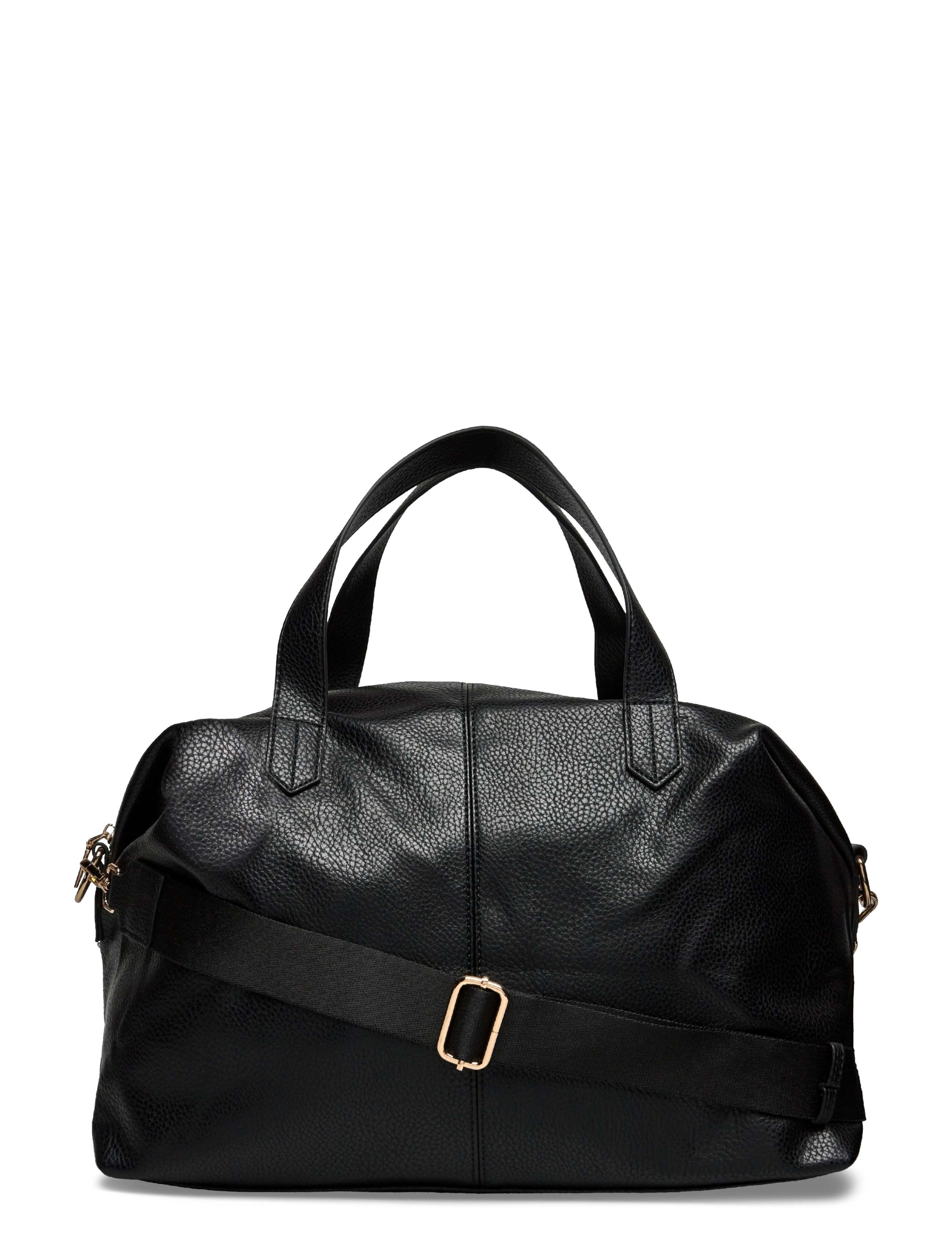 Holdall Medium Weekend Bag - BLACK LEATHER LOOK