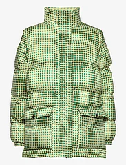 Noella - Emilia Puffer Jacket - down- & padded jackets - green/lime checks - 0