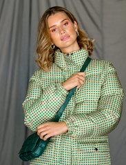 Noella - Emilia Puffer Jacket - Žieminės striukės - green/lime checks - 3