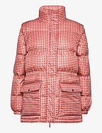 Emilia Puffer Jacket - PINK/RED CHECKS