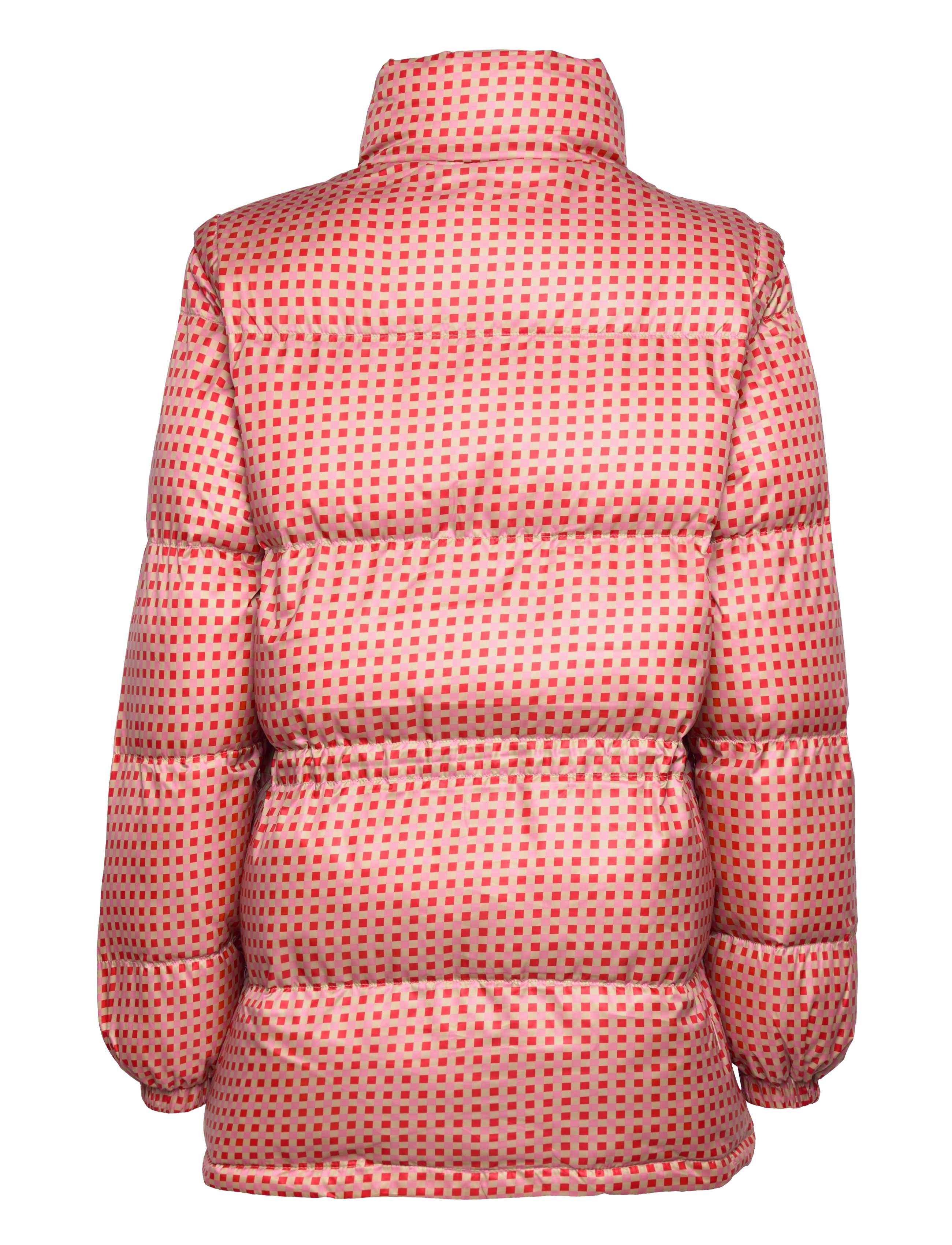 Noella - Emilia Puffer Jacket - overtøj - pink/red checks - 1