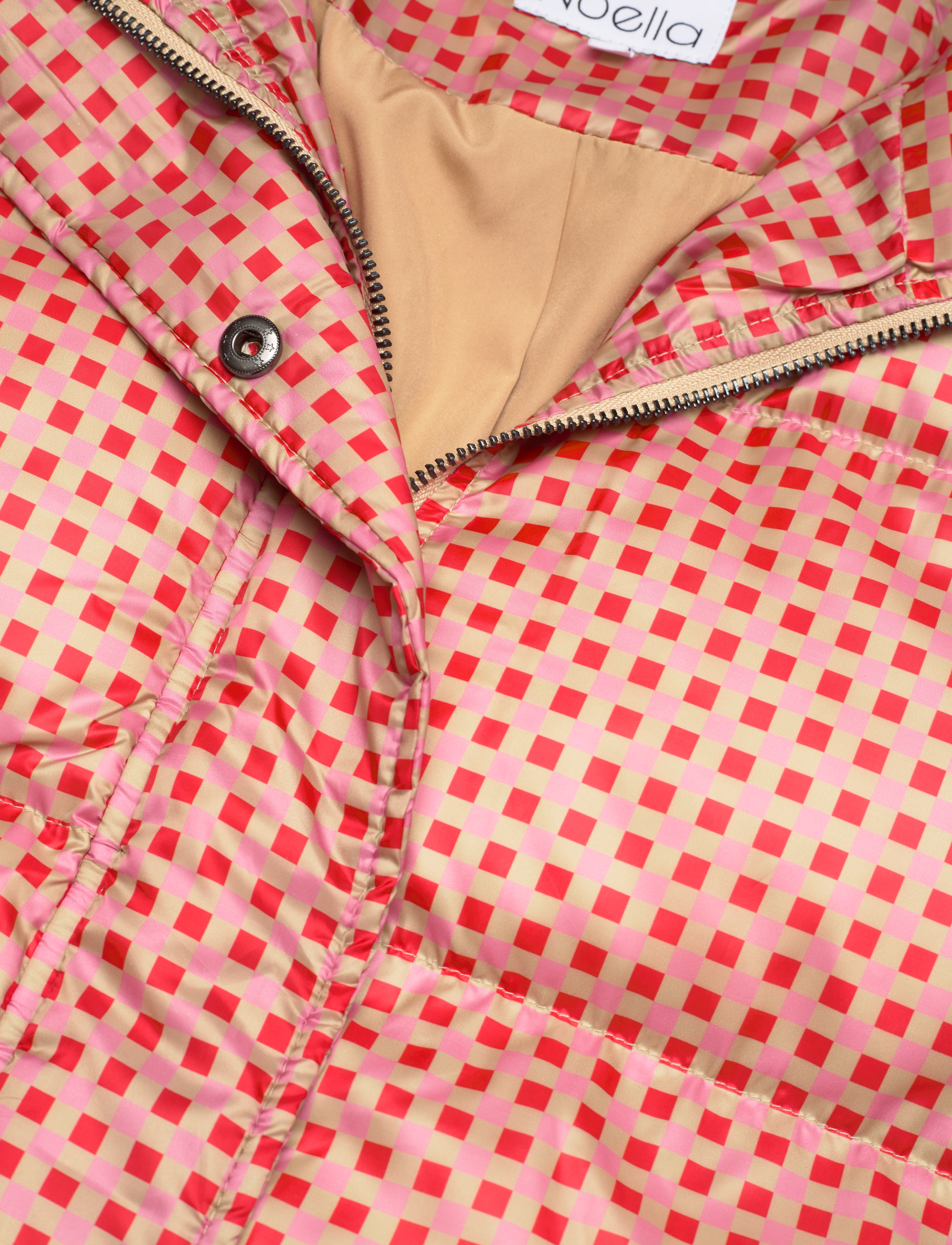 Noella - Emilia Puffer Jacket - overtøj - pink/red checks - 3