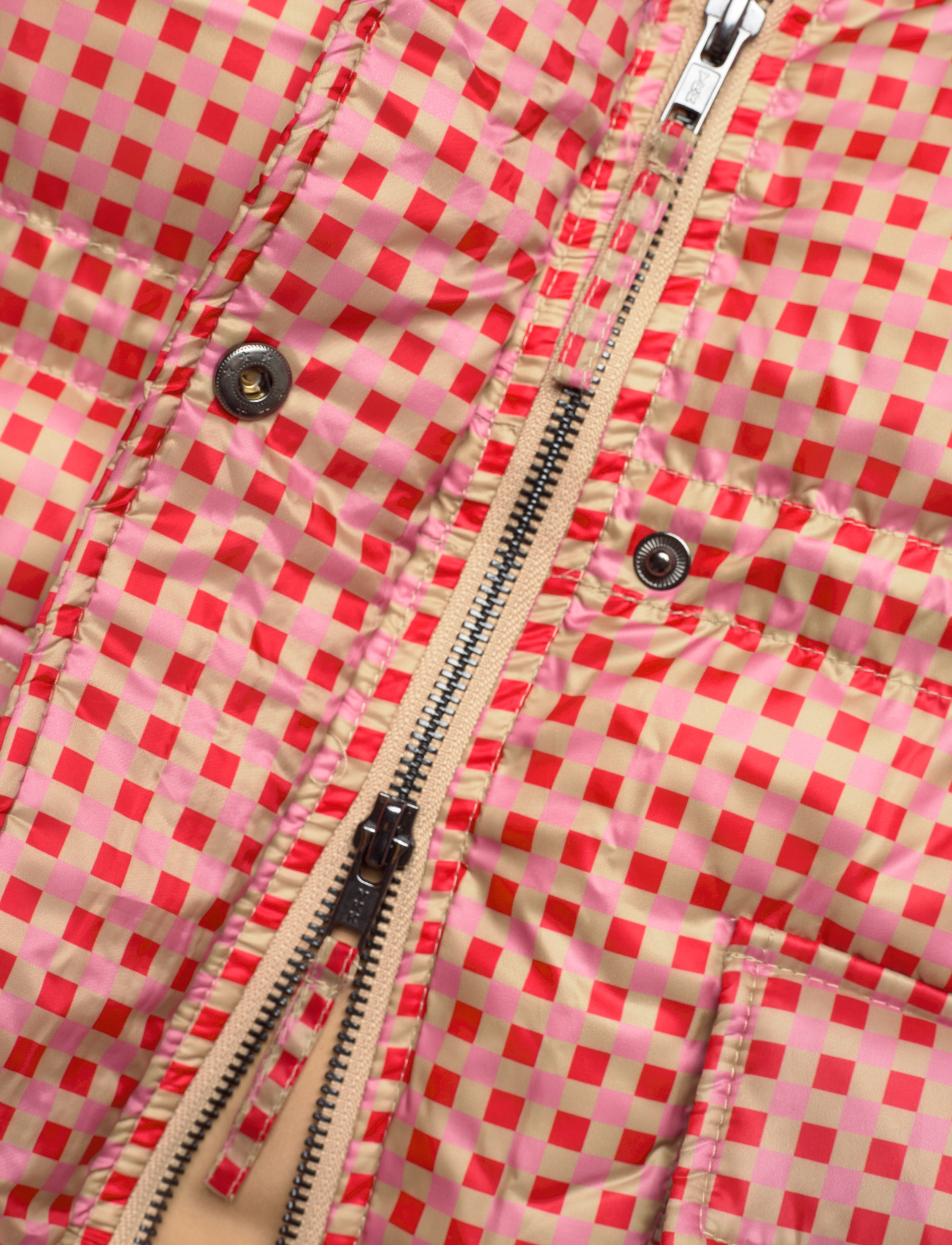 Noella - Emilia Puffer Jacket - overtøj - pink/red checks - 4