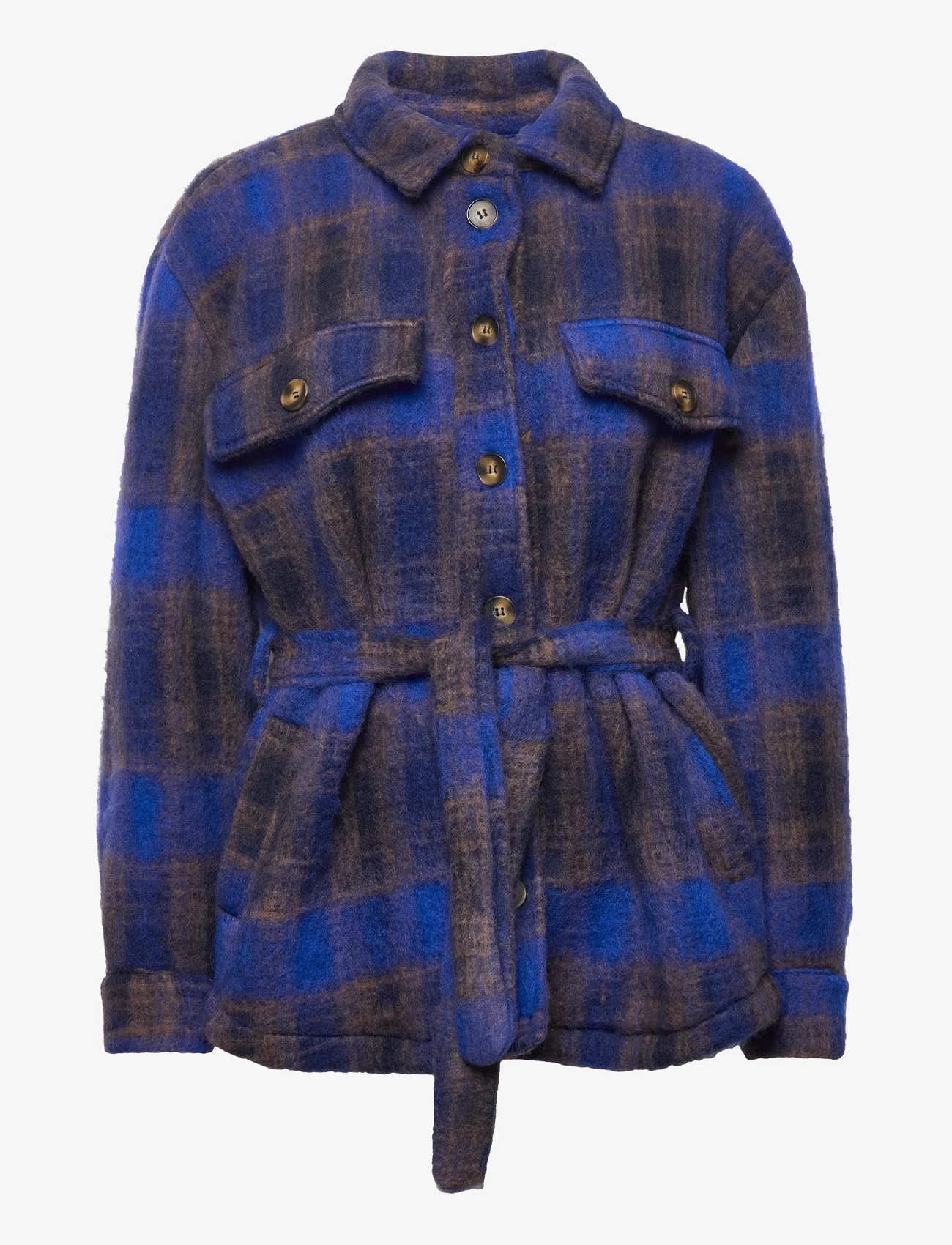 Noella - Koi Shirt Jacket - vilnoniai švarkeliai - blue/navy checks - 0
