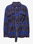Koi Shirt Jacket - BLUE/NAVY CHECKS