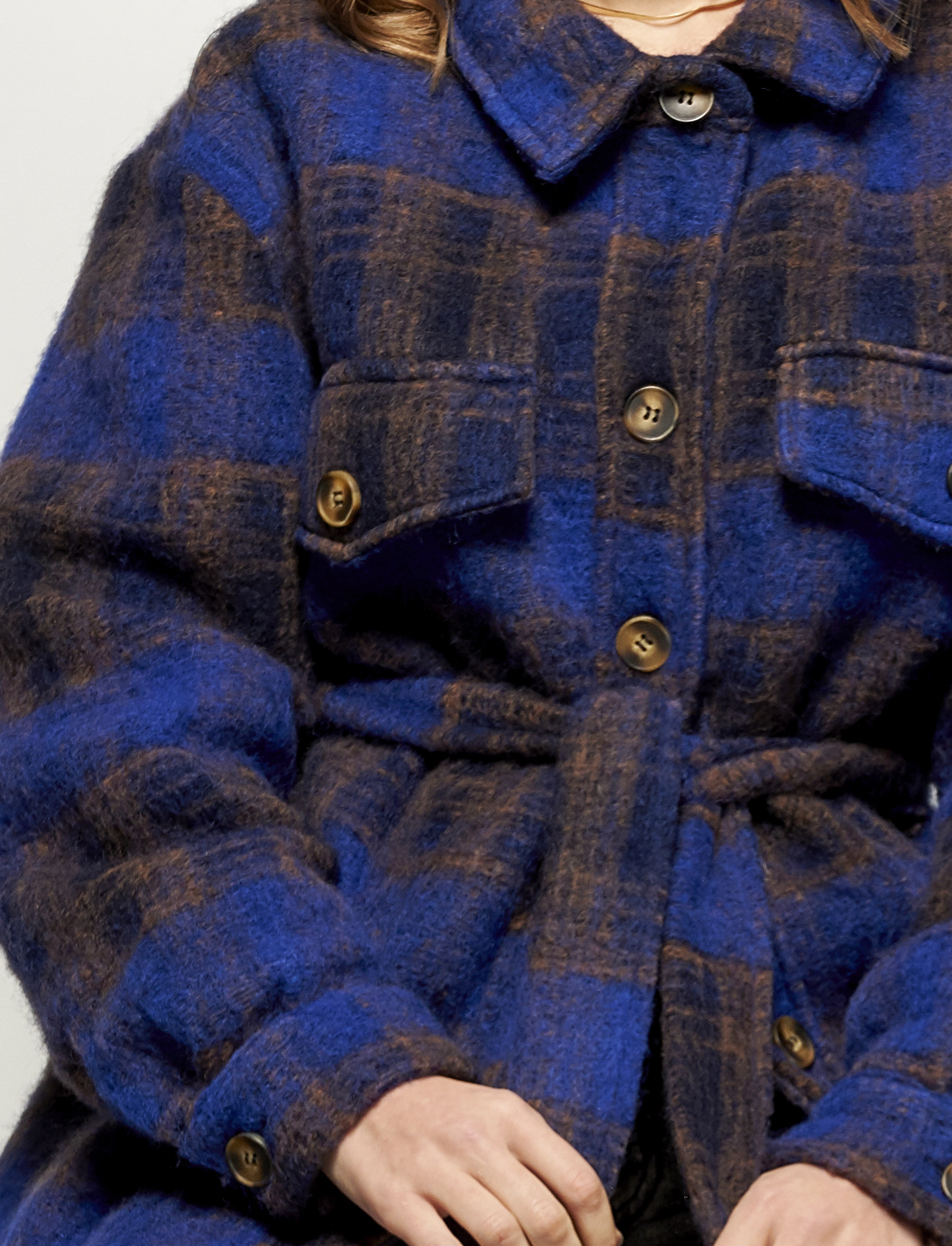 Noella - Koi Shirt Jacket - blue/navy checks - 3