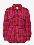 Koi Shirt Jacket - PINK/RED CHECKS