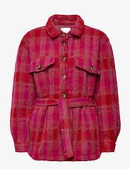 Noella - Koi Shirt Jacket - vilnoniai švarkeliai - pink/red checks - 0