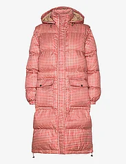 Noella - Eliza Puffer Coat - pitkät talvitakit - pink/red checks - 0