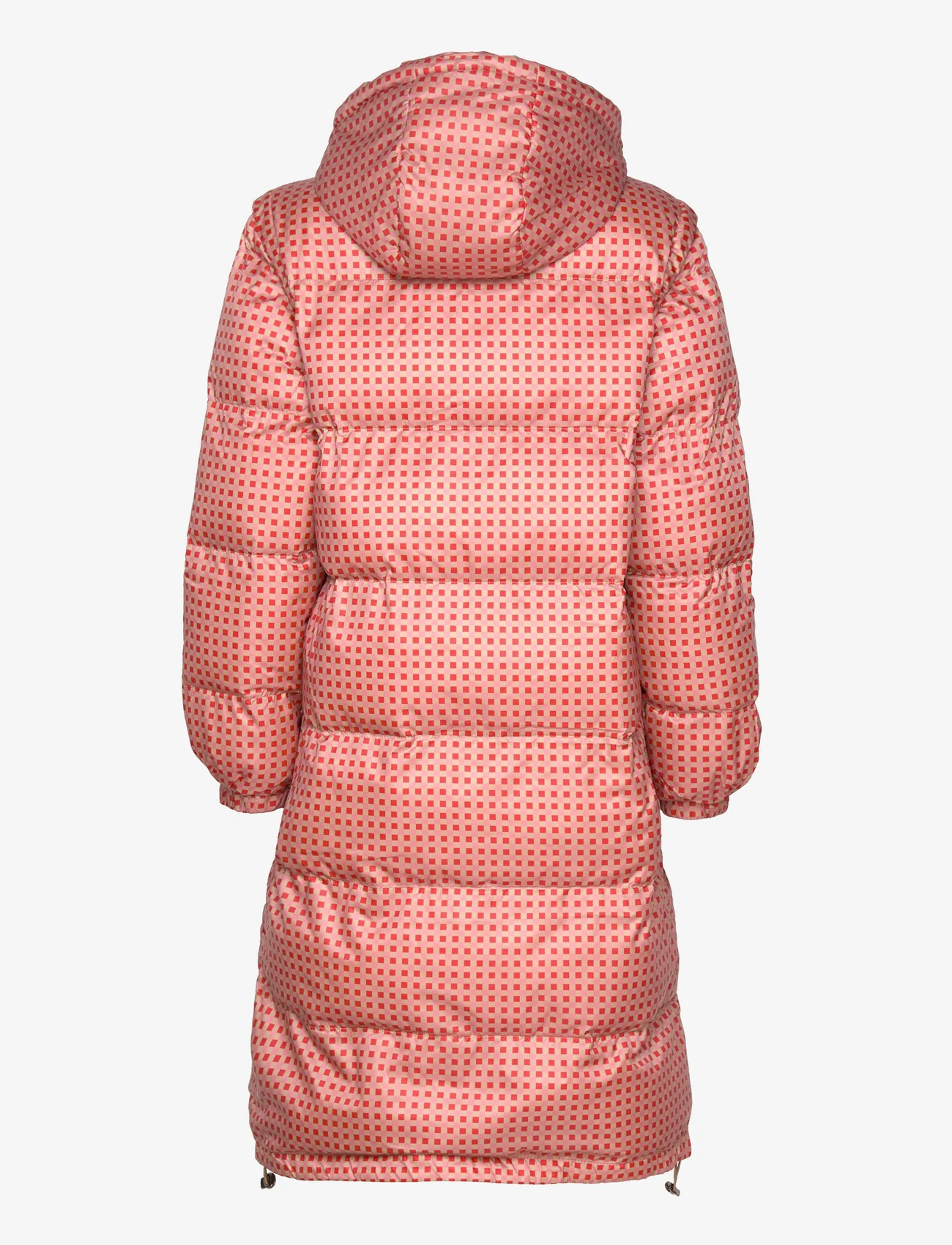 Noella - Eliza Puffer Coat - winter coats - pink/red checks - 1