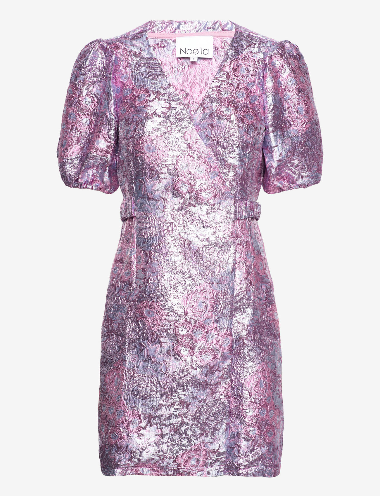 Noella - Neva Belt Dress - odzież imprezowa w cenach outletowych - lilac jacquard - 0