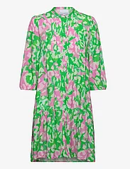 Noella - Imogene sh. Dress - sommerkjoler - green/pink - 0