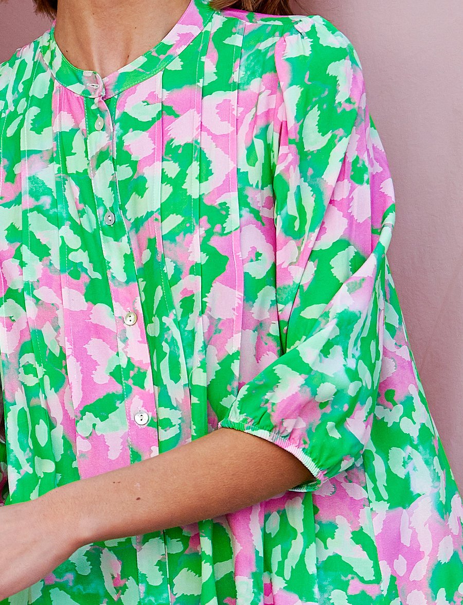 Noella - Imogene sh. Dress - hemdkleider - green/pink - 3